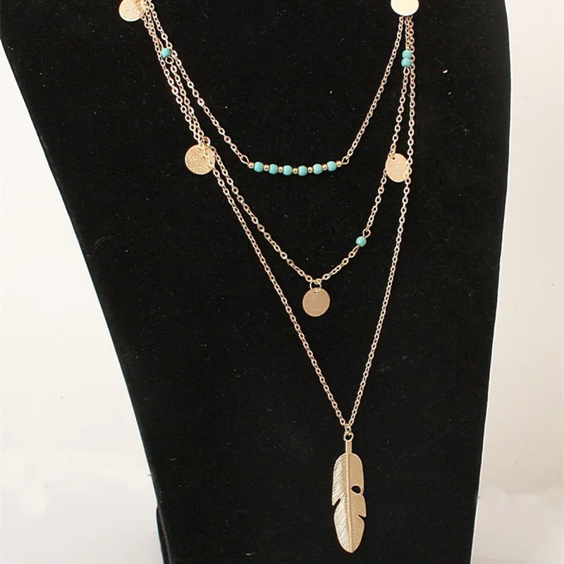 C2020 Кулоны ожерелье в стиле бохо ювелирное изделие перо цветок чокер модные