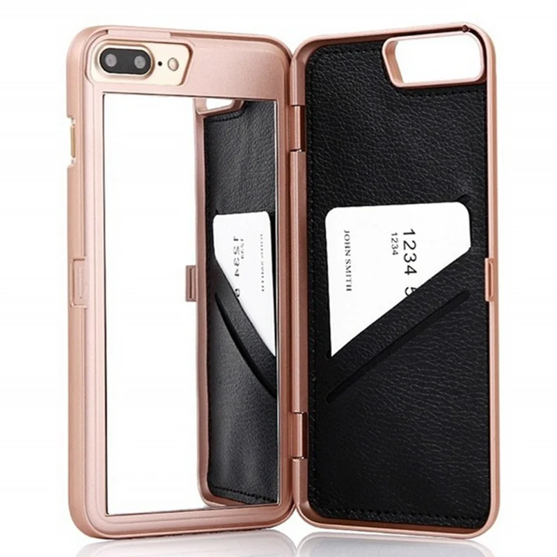 Rose Gold Floveme воды Узорчатое флип чехол для iPhone 6 6S 7 8 Plus девчушки слот для карты бумажник составляют зеркало обратно чехол для iPhone X 6S 6 7 8 чехол на айфон 6s 6 Plus чехол на айфон 7 8 Plus чехол на айфон X 10 - Цвет: Rose Gold