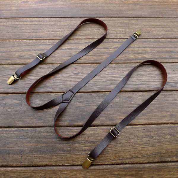 Искусственная кожа на подтяжках 4 зажима Регулируемая длина узкая Подвеска