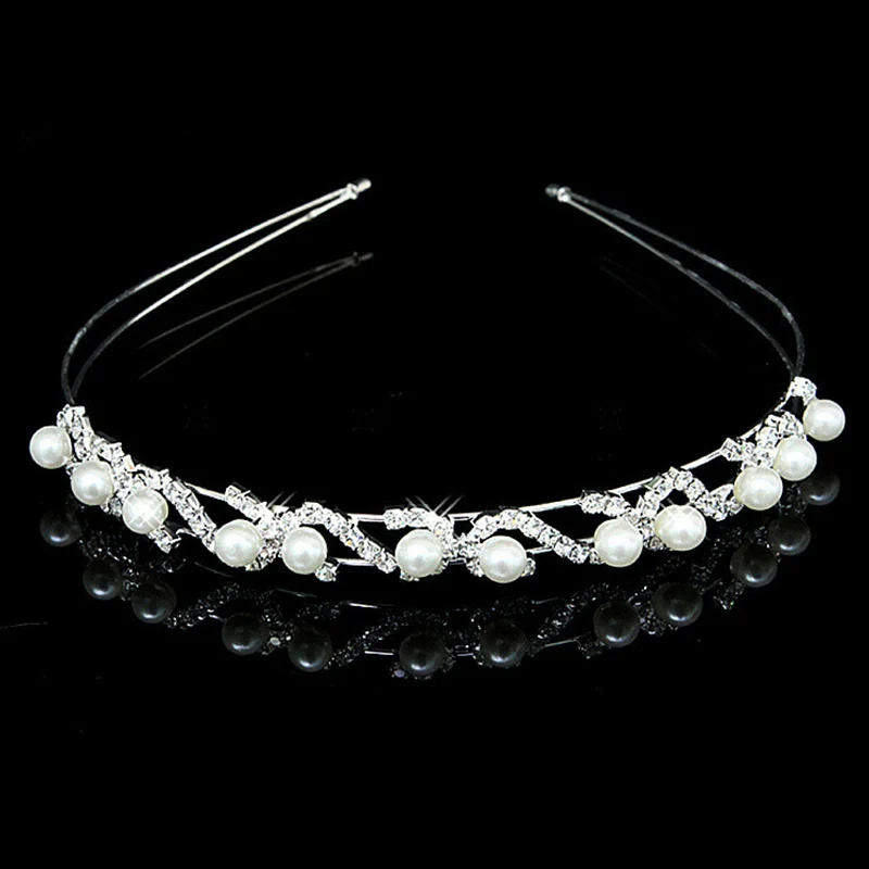 Свадебная тиара серебристого цвета со стразами свадебная аксессуары для волос