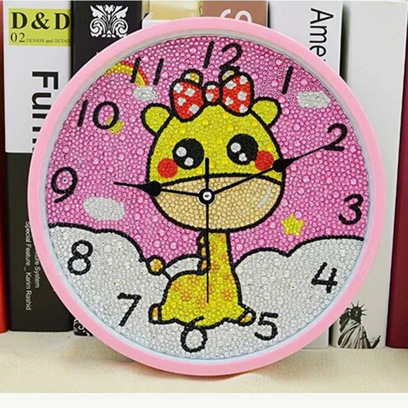 DIY часы алмазная живопись Дети DIY мультфильм алмазная живопись часы Размер алмазная живопись вышивка детские игрушки кристалл - Цвет: Z004