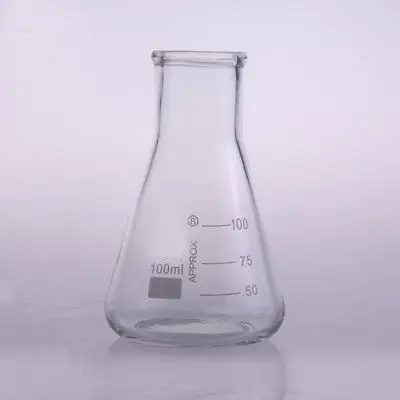 100 мл широкая Шейная боросиликатная стеклянная коническая колба Erlenmeyer для лаборатории химии