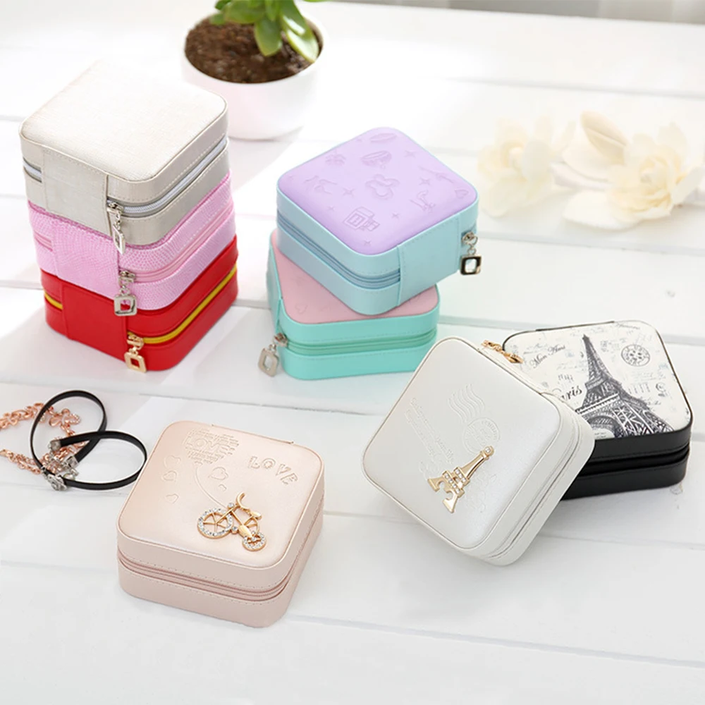 Christmas Portable Jewel Box Jewelry Organizer Cosmetic Makeup Earrings Necklace Ring Storage Case Gift | Дом и сад