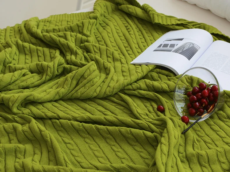 Новый бросок ручной поворот Одеяло 100% хлопок вязаный для диван кровать