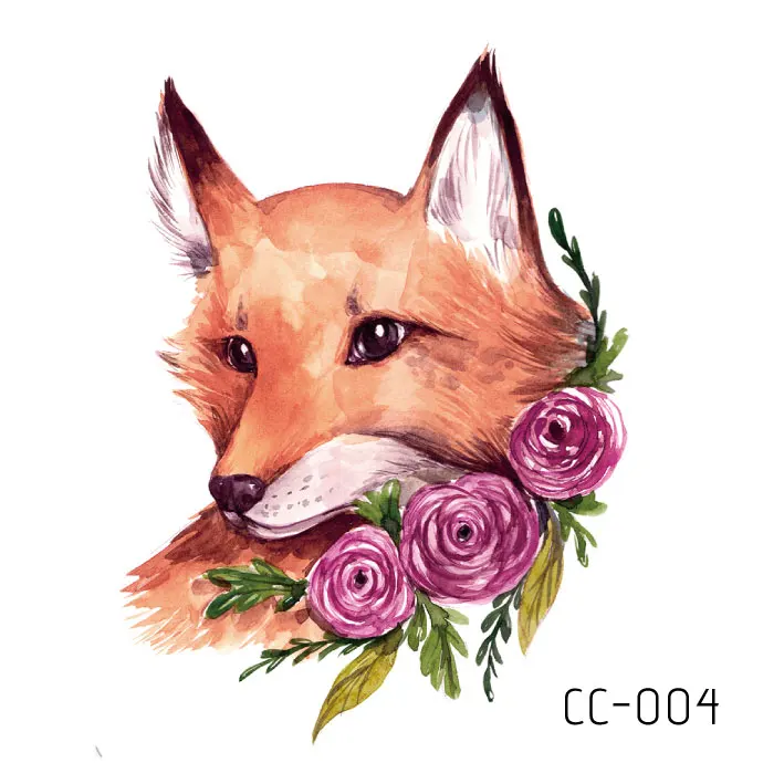 CC-004 Мультфильм тату Единорог для детей милый лошадь собака олень поддельные татуаж детей временные водостойкий боди-арт татуировки стикер - Цвет: CC-004