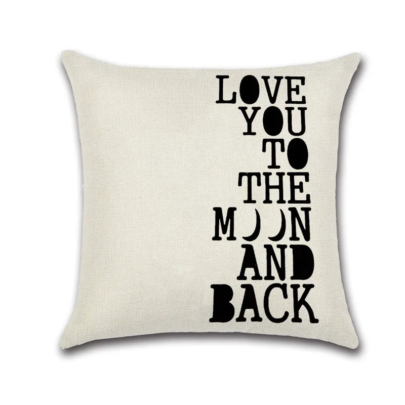 Чехол для подушки YWZN Black and White Simple Decorative Pillowcases Letters Cotton Linen Pillow Case Geometry Pillowcase куссенслуп альмоада он.