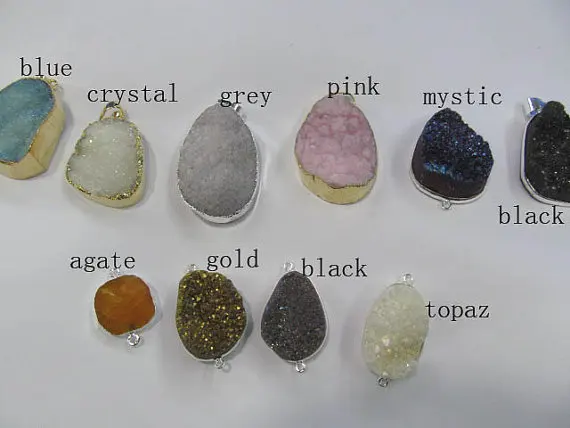 high quality 20-35mm 12pcs freeform nuggets genuine crystal druzy quartz titanium charm focal pendant cabachons jewelry beads | Украшения и