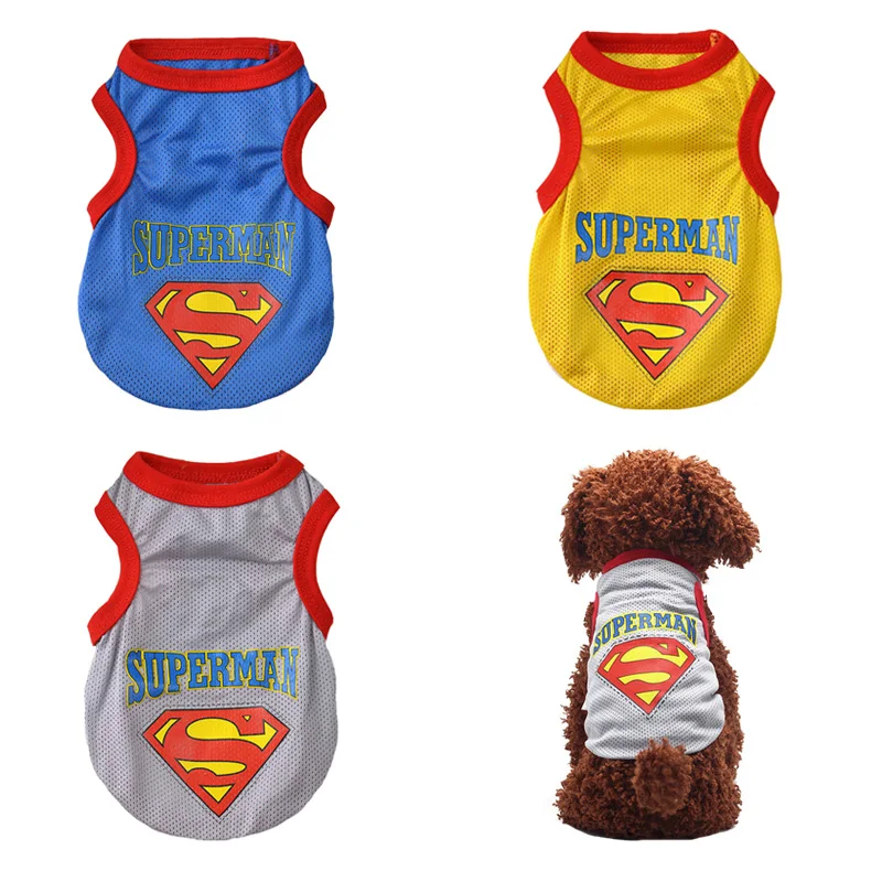 Новый Супермен собака одежда сезон: весна лето маленький щенок Ca футболка s