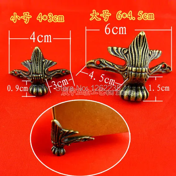 4*3 см старинная деревянная лапка цинковый сплав боковые металлические лапки Уход