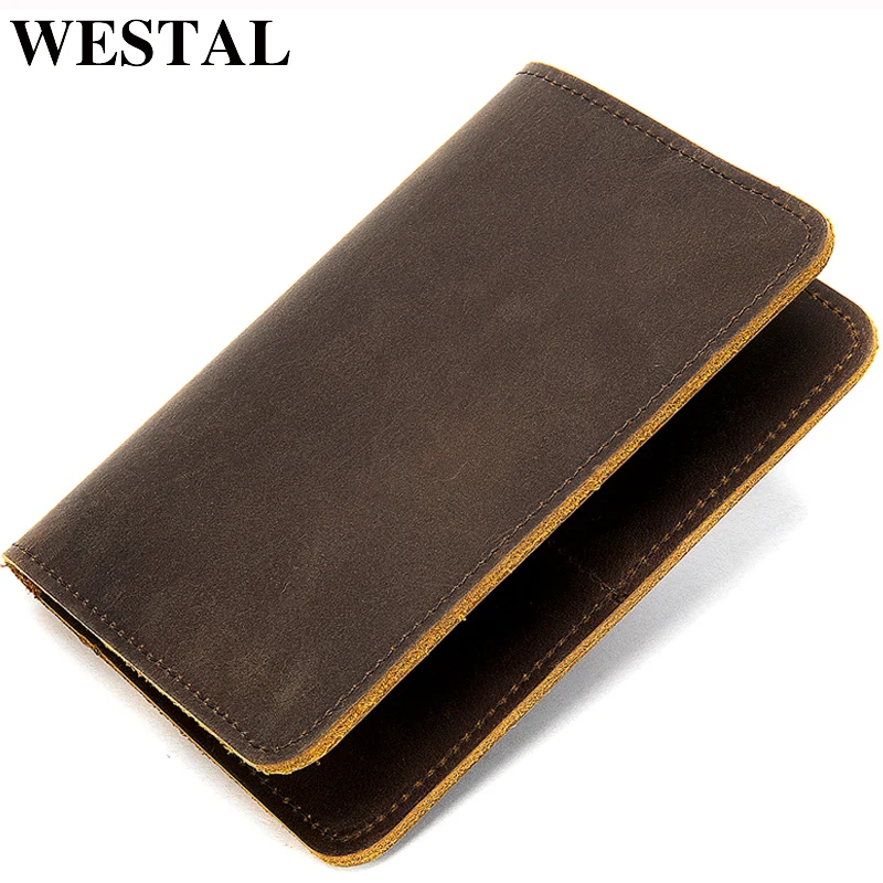 WESTAL, держатель для паспорта, натуральная кожа, Обложка, кошелек, ID, складной, держатель для паспорта, с ID, визитница, кошелек, кредитная карта, 8709