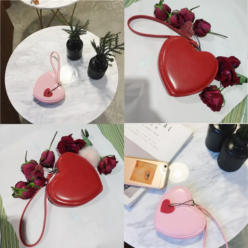 Любящее сердце порошок мешка нежная и свежая сумка для рук lovable heart shaped кошелек