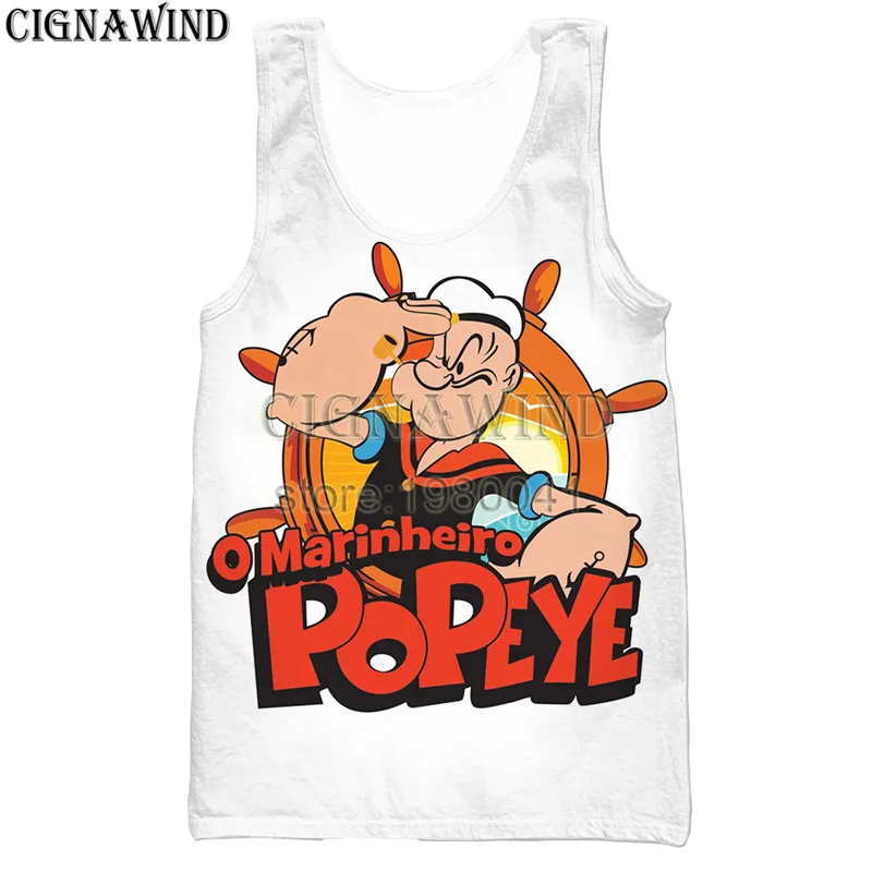 02 Новая популярная майка для мужчин/женщин мультфильм аниме Popeye 3d печати жилеты Harajuku стиль Бодибилдинг уличная топы - Цвет: 02