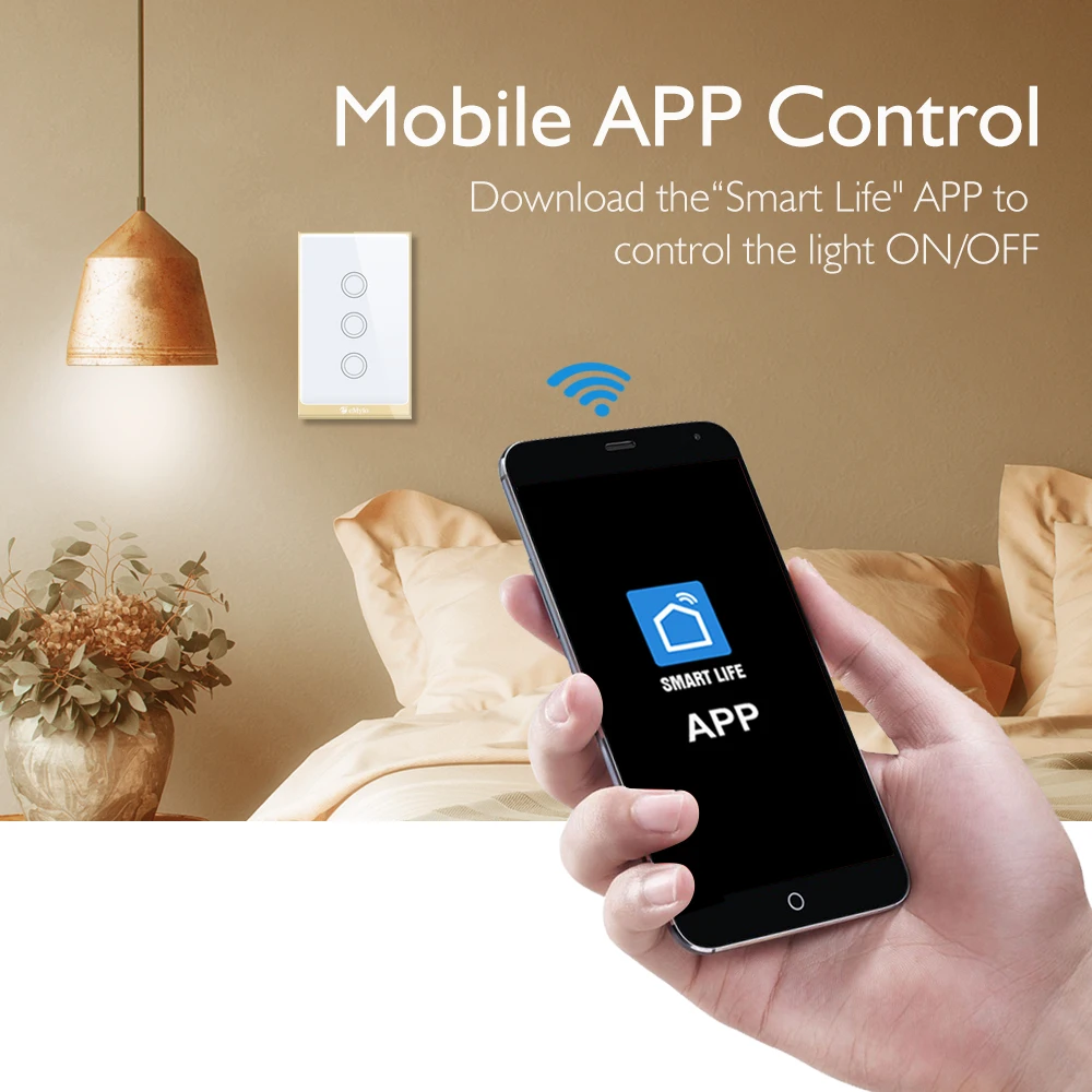 EMylo WIFI сенсорный выключатель света Умный переключатель AC 220V 3ch 433mhz беспроводной