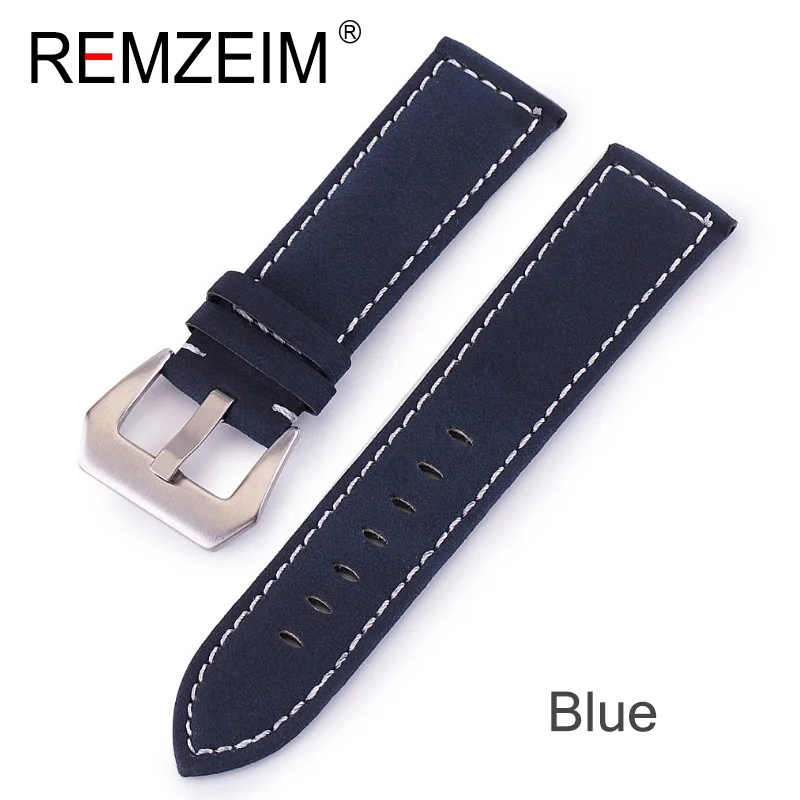 Ремешок для часов REMZEIM из натуральной кожи черный коричневый браслет наручных