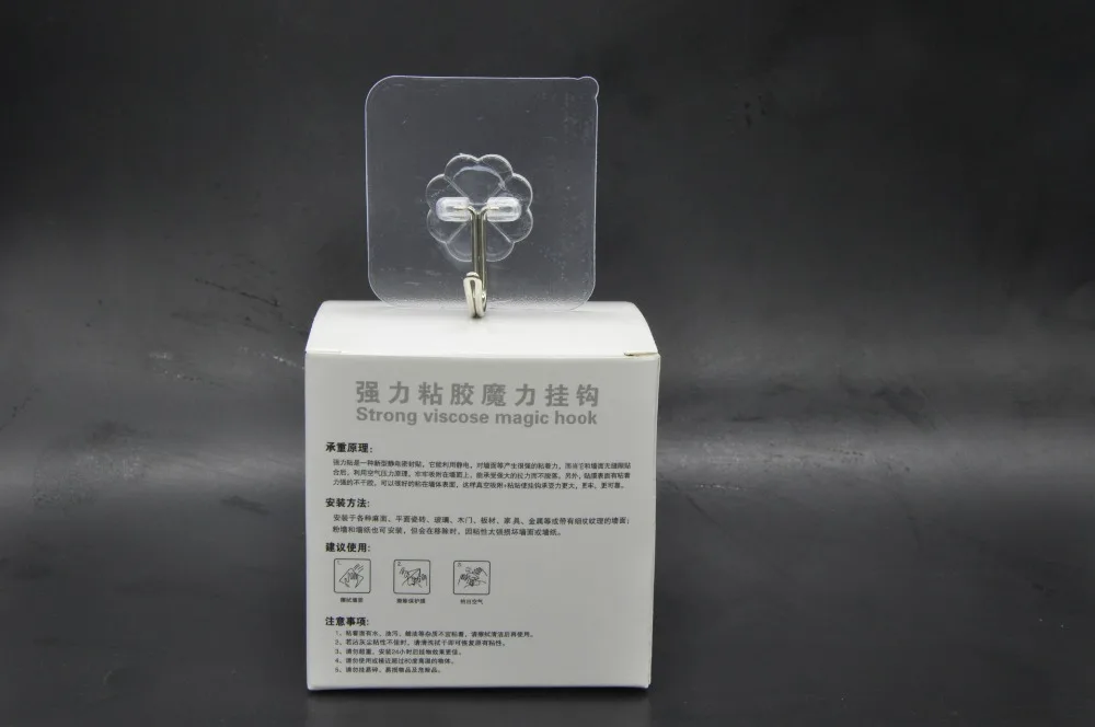 Нагрузка 8 кг прозрачный крючок Палка с капюшоном для ванной комнаты сильный клей