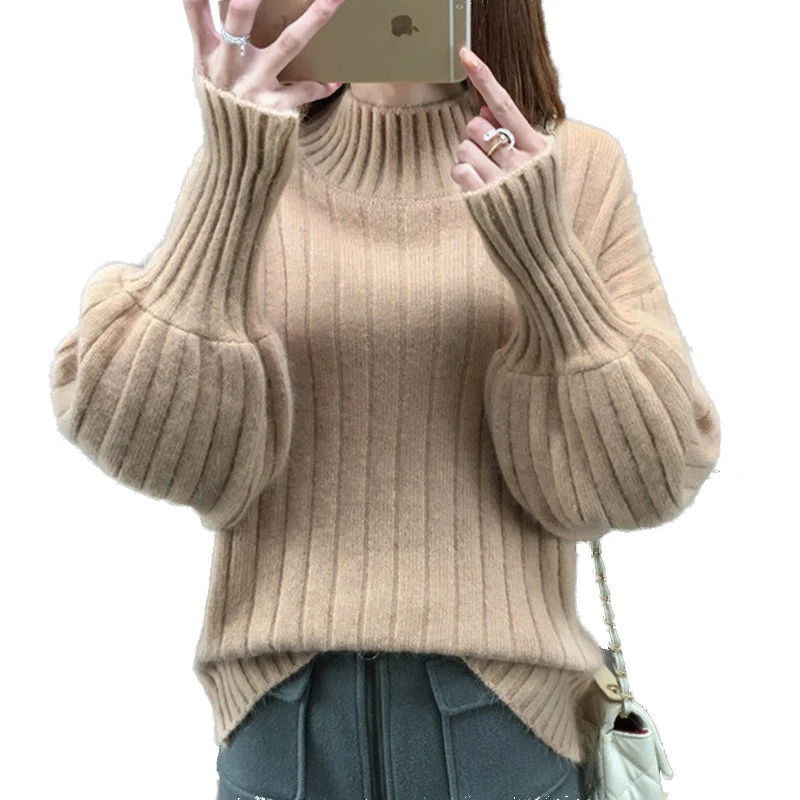 2019 New Arrival Women Winter Sweater 9 Colors Lantern Sleeve Female Turtleneck Cashmere Womens Jumper Pullover | Женская одежда