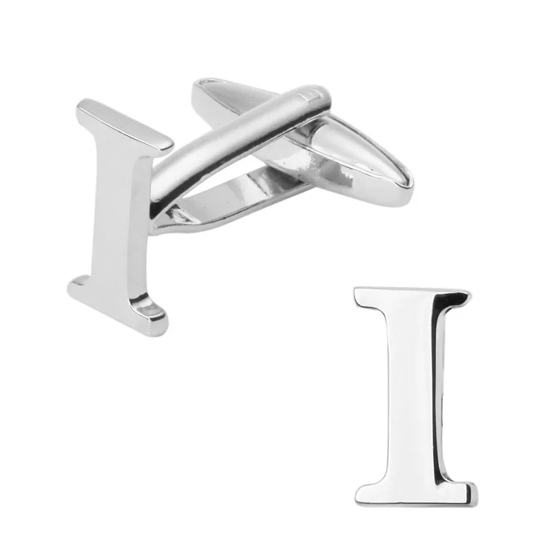 Серебристые 26 букв Запонки мужские рубашки аксессуары высококачественные запонки бренд розничная и KC ювелирные изделия - Окраска металла: 14