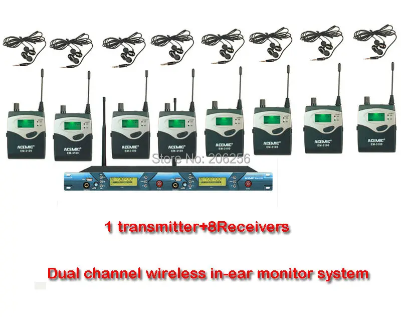 ACEMIC EM-3100 UHF частота двухканальная Беспроводная система монитора-вкладыша