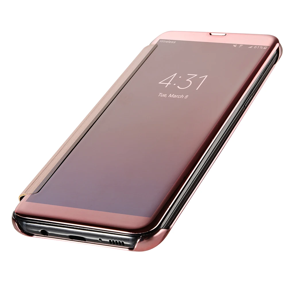 SIXEVE роскоши зеркало Filp чехол для samsung Glaaxy S6 S7 край S5 S8 S9 плюс Чехол прозрачный