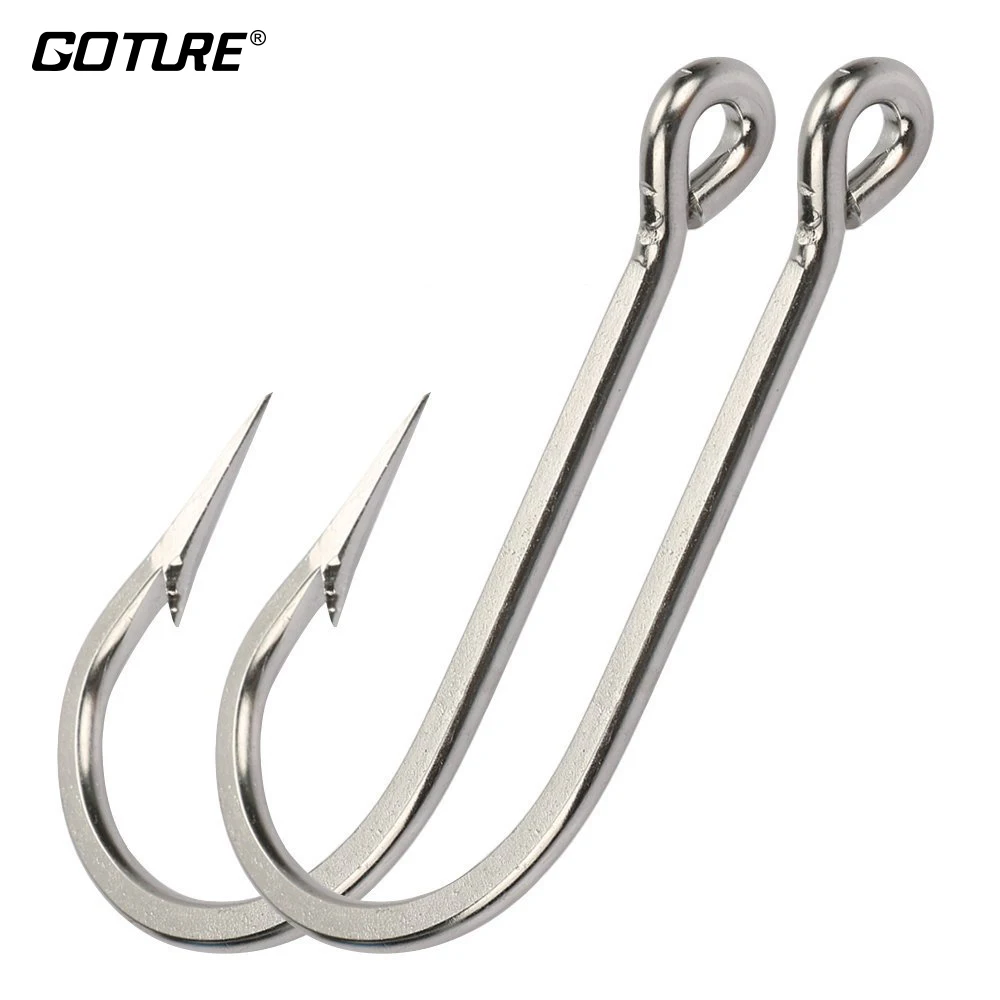 

Goture 10 pieces Stainless Steel Fishing Hooks Saltwater Fishhooks Catfish Sea Fishing Hooks Size #6 -#12 Tackle Equipment