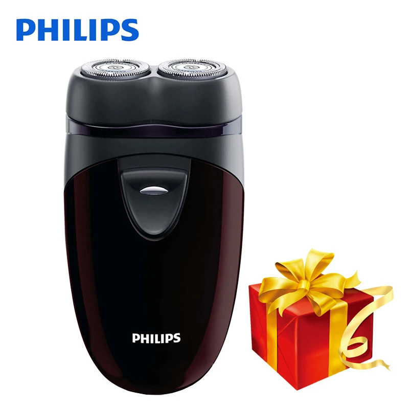 Настоящая Электробритва Philips PQ206 с двумя плавающими головками AA батарея для отслеживания контура лица для мужской электробритвы