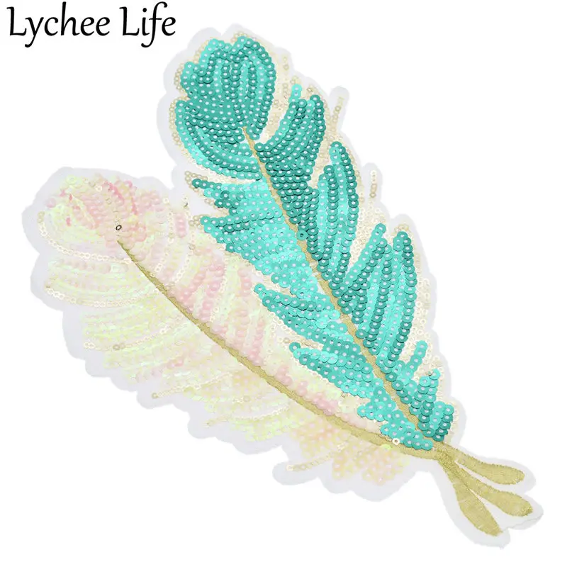 Lychee Life зеленые листья блестки нашивки швейная одежда наклейки аксессуары DIY домашняя фабрика сумка кукольная рубашка новое поступление