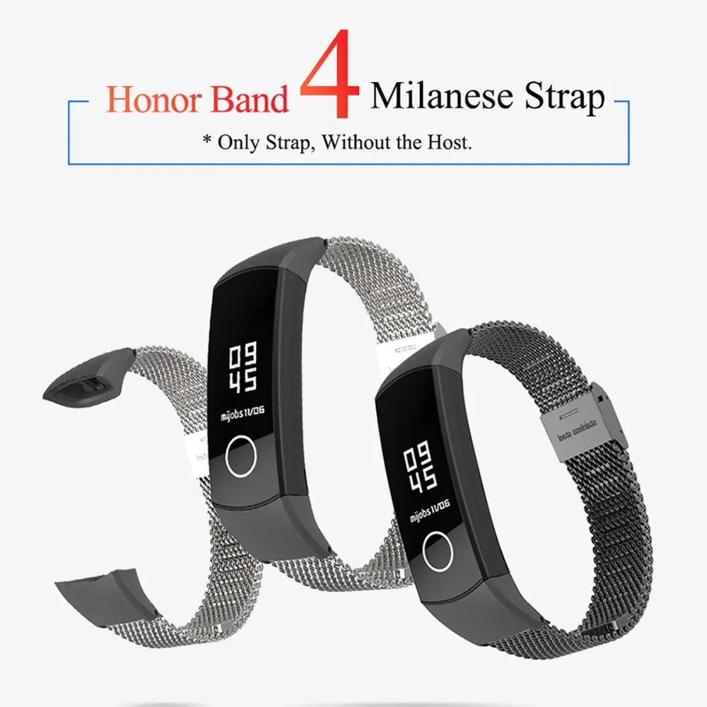 LEMDIOE Смарт аксессуары для huawei Honor Band 4 ремешок анти-потеря Замена Миланская сталь