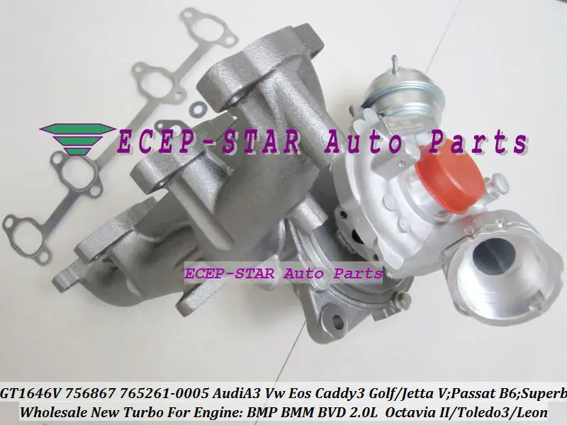 Турбокомпрессор GT1646V 756867 765261 756867-0003 765261-0005 для AUDI A3 VW Golf Jetta Superb Toledo Leon BMP BMM BVD 2.0L |