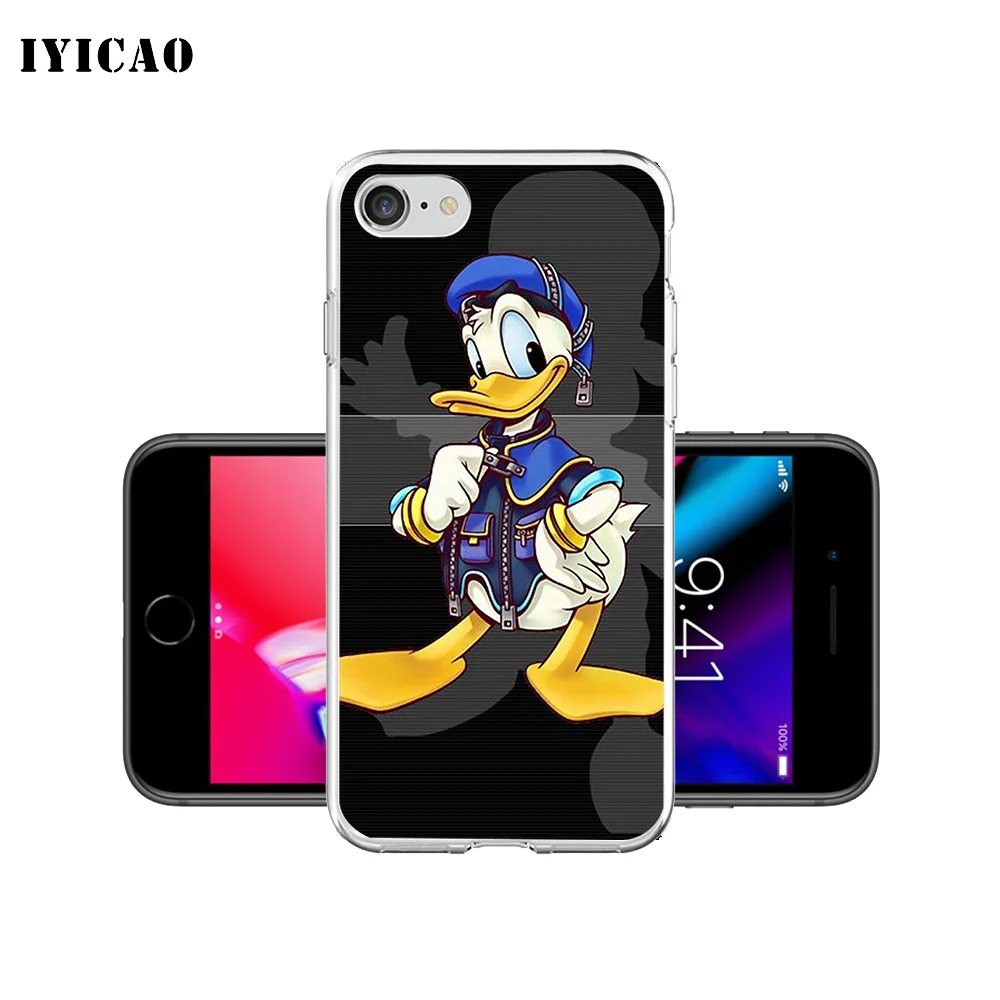 IYICAO Дональд Дак Мягкий силиконовый чехол для телефона iPhone X XR XS MAX 6 6s 7 8 Plus 5 5S SE TPU