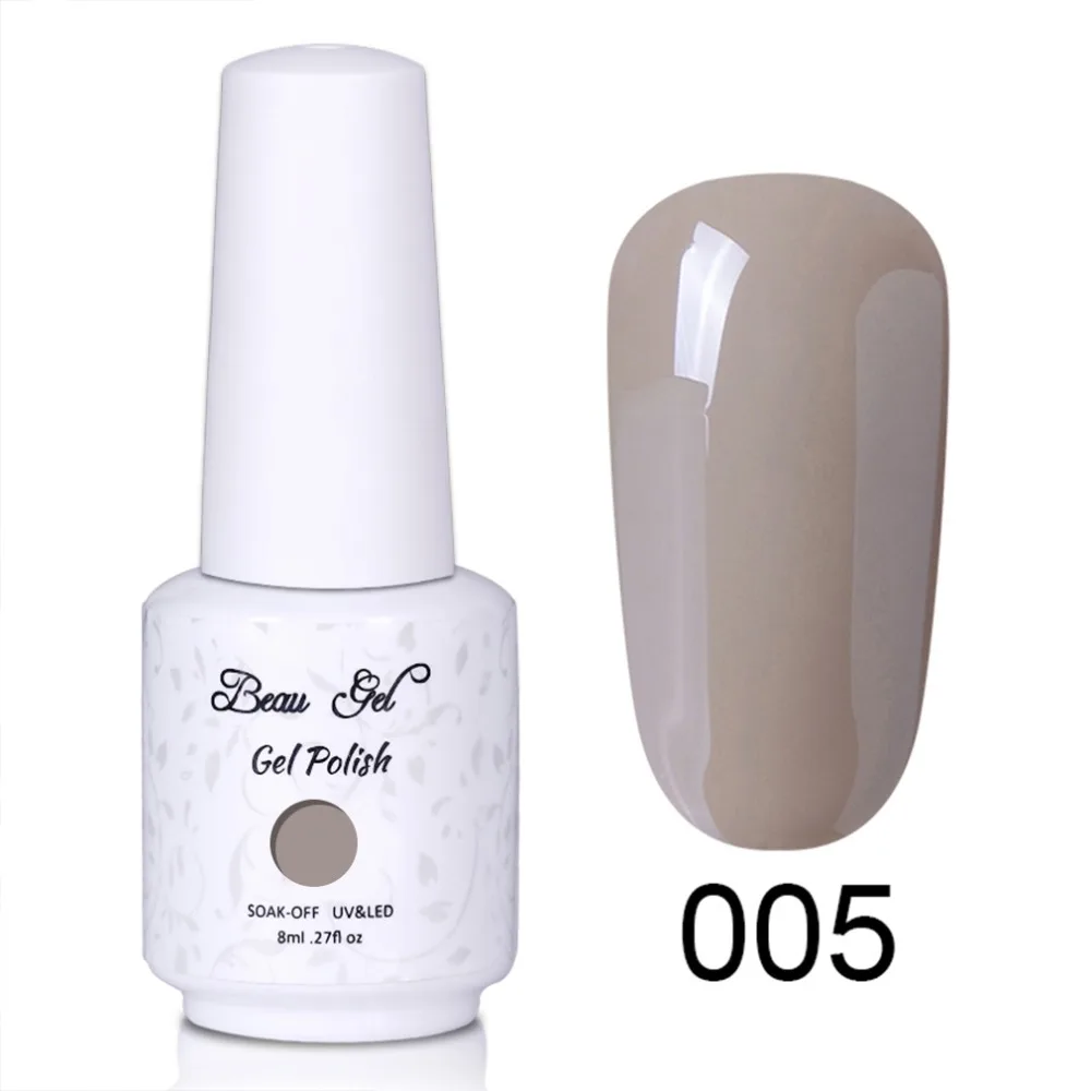 

Beau Gel Nude Color Nail Gel Polish Soak Off UV Nail Polish Glitter Gel Varnish Vernis Ongle 8ml Semi Permanent Gel Lacquer