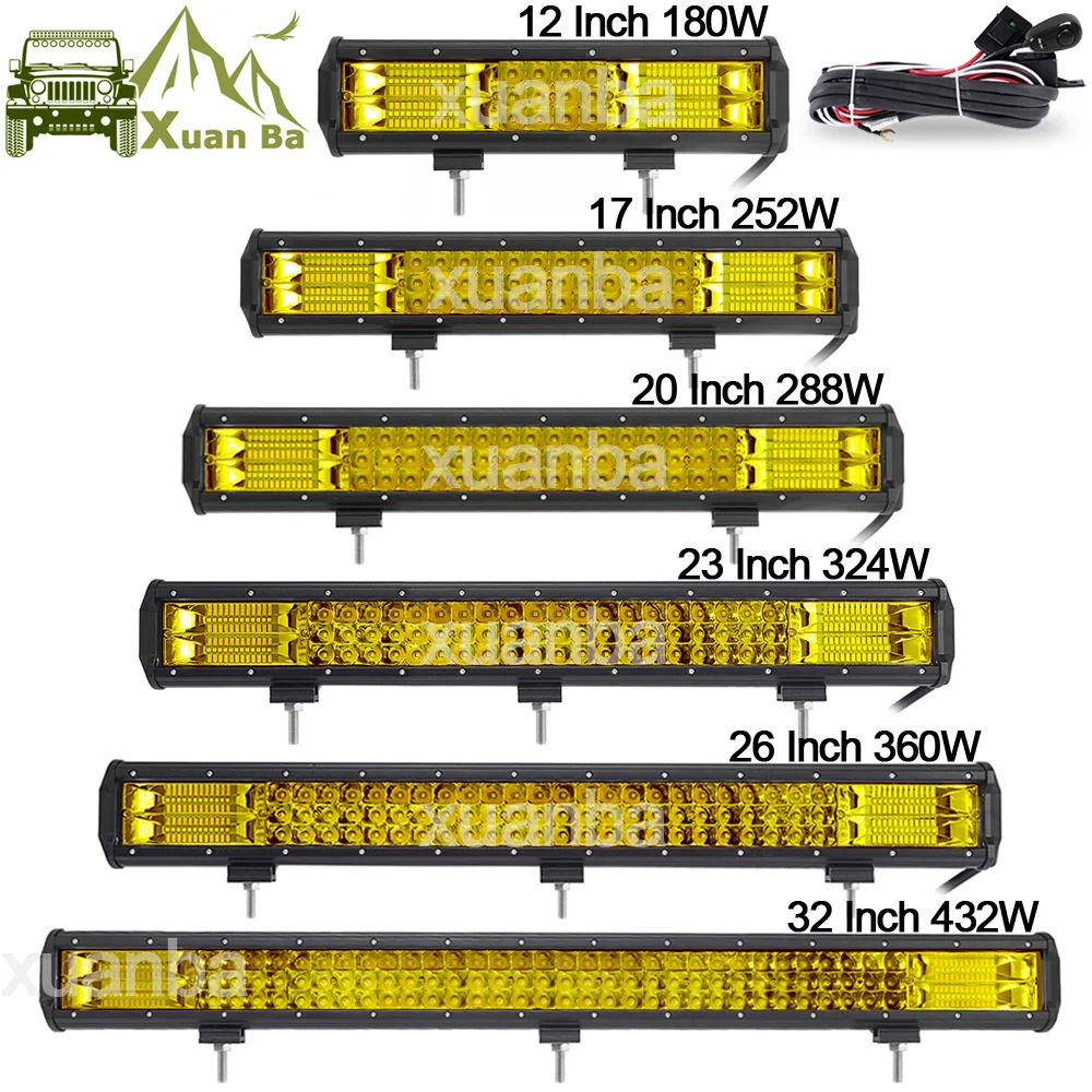 Трехрядный светодиодный светильник 12 &quot20&quot 23 &quot288 Вт Рабочий s 12V 24V пикап фургон