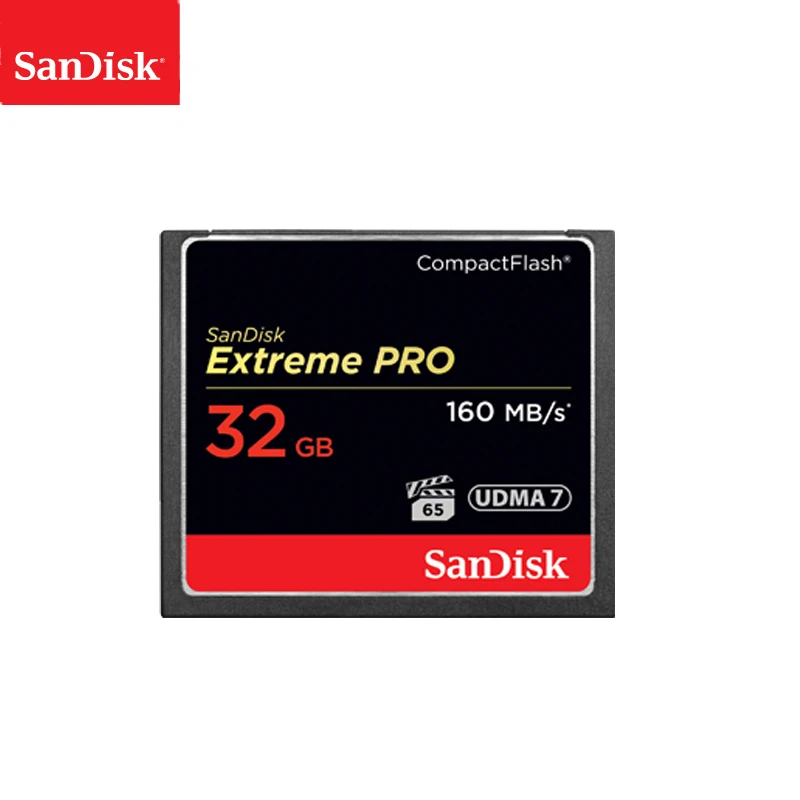 100% sandisk Extreme Pro CF карт 64 Гб оперативной памяти 32 встроенной 128 ГБ 256 карта Compactflash до