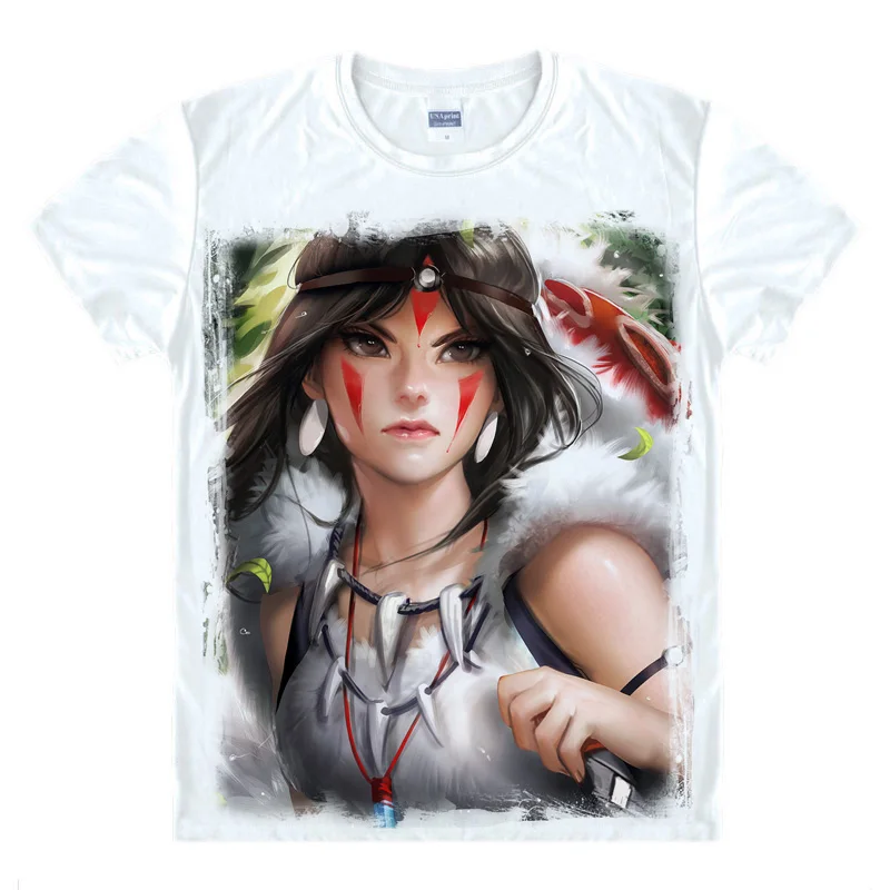 Футболка Mononoke Hime Princess мужская повседневная футболка Emishi Prince Ashitaka Премиум с
