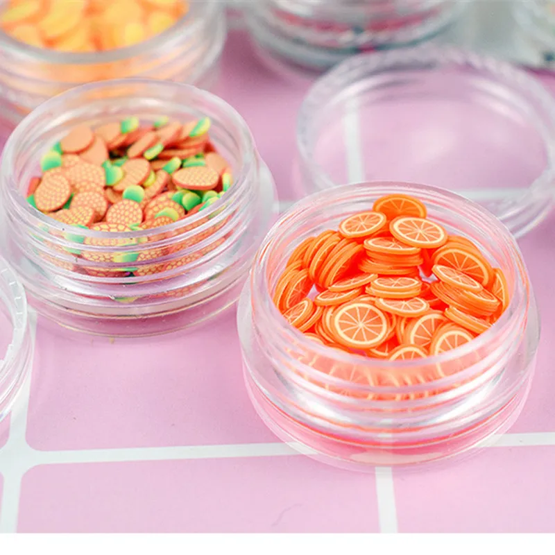 12 видов/набор фруктовых ломтиков наполнитель для ногтей искусство советы/шарики