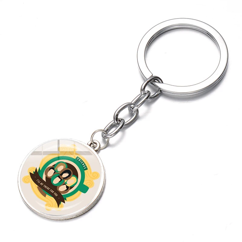 Style 24 SONGDA Friends TV Show Keychain Classic Scene Central Perk Logo Glass Gem Key Ring Bag Charm Key Chain for Good Friends Trinkets - Цвет: Style 24