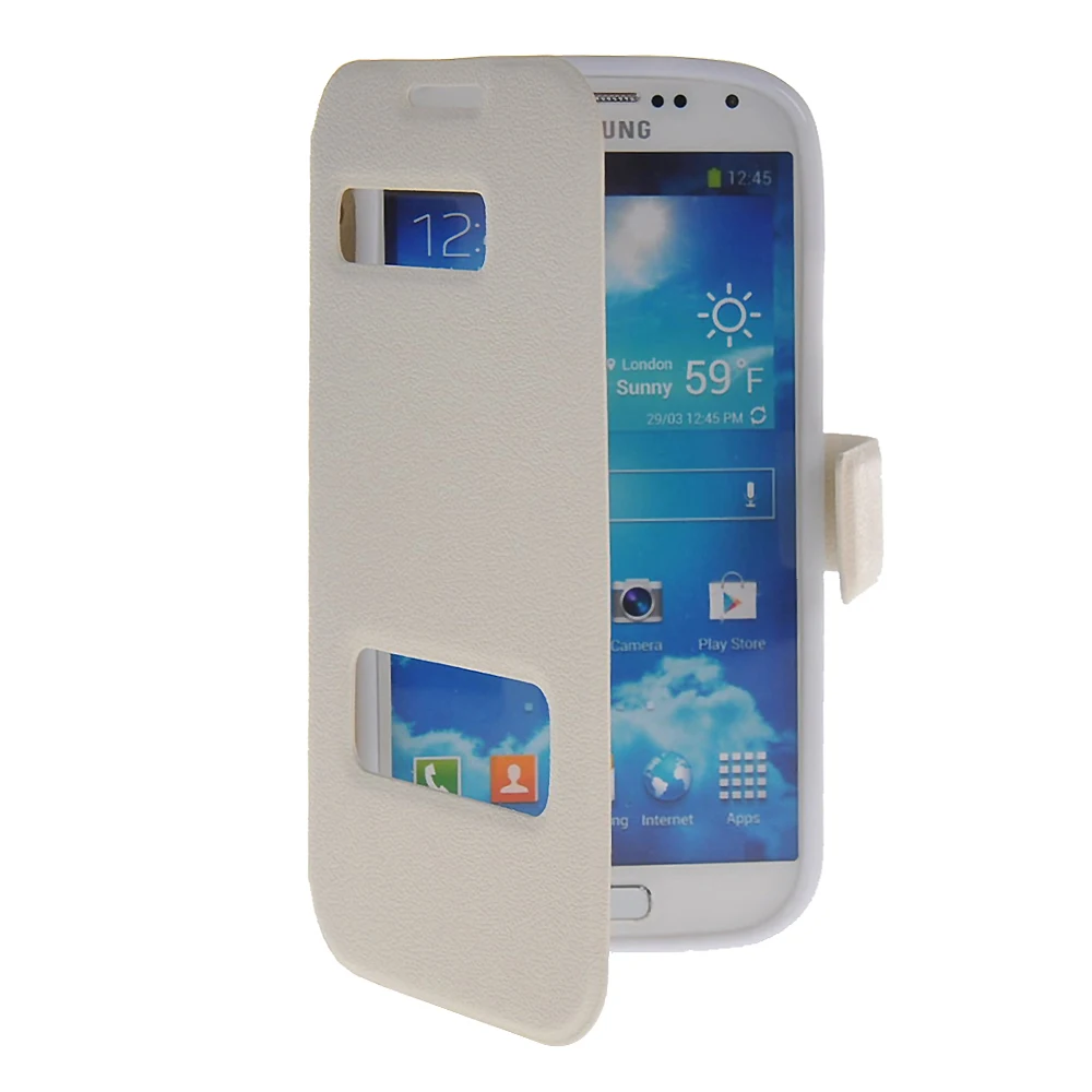 Двойные окно из искусственной кожи 5.0For samsung Galaxy S4 чехол для samsung Galaxy S4 I9500 I9505 I9508 чехол для задней панели сотового телефона чехол