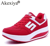 akexiya womens sneakers platform wedge light weight zapatillas running shoes for woman swing shoes breathable sports slimming