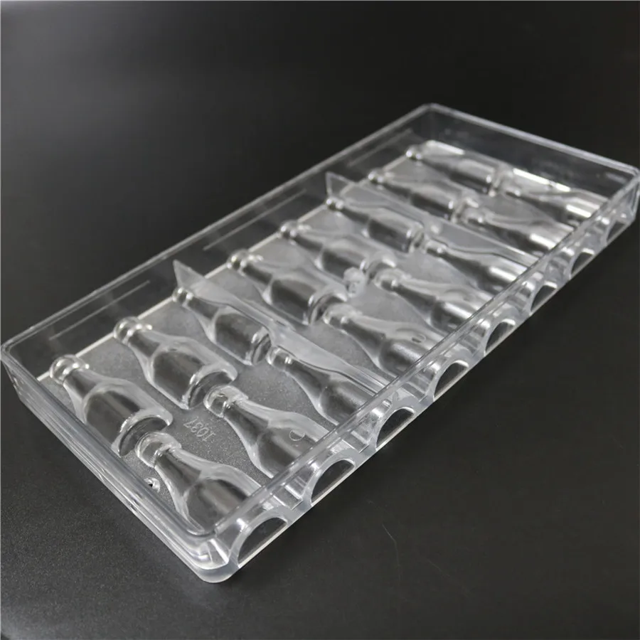 

1PC 16cavities bottle shaped Hard Polycarbonate Chocolate Mould PC Candy Pasta Tool Injection PC Cake Mold