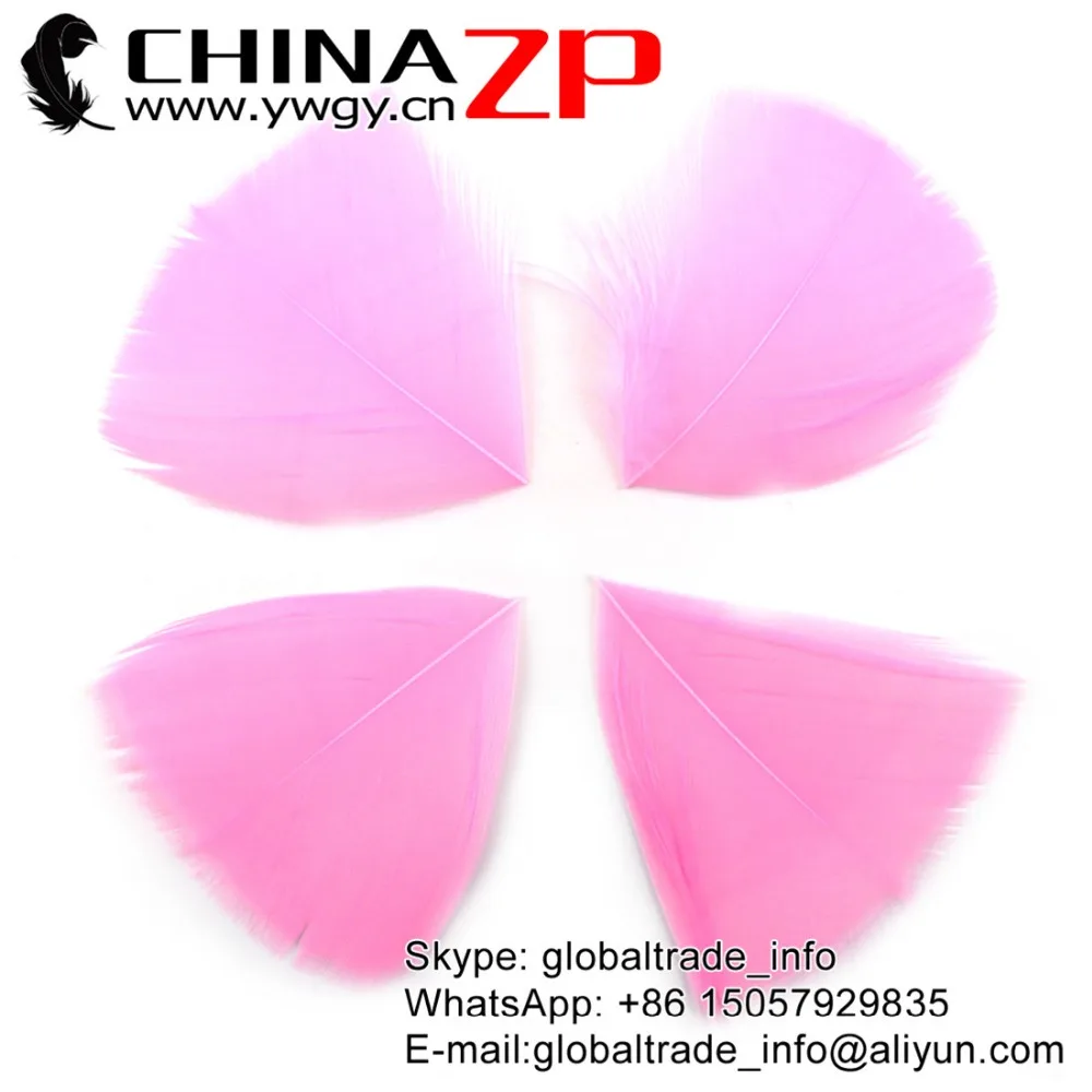 

CHINAZP Factory 3~7cm 100Pcs/lot High Quality Dyed Pink Turkey Feathers Petal Trimmed Wholesale for Craft