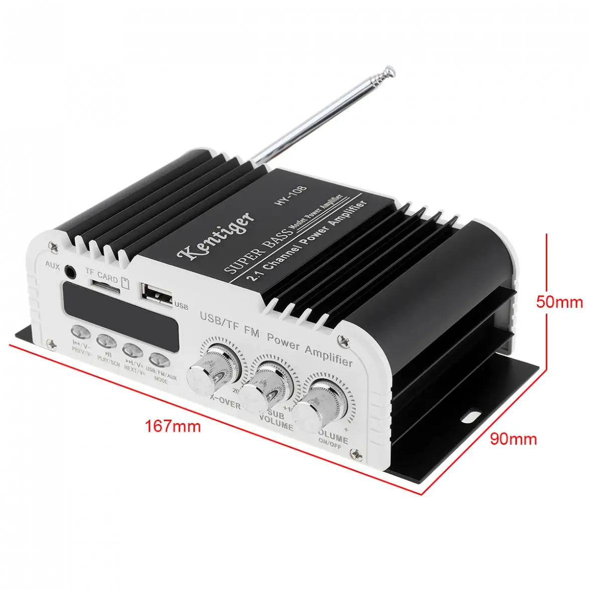 Hi Fi 2.1CH прочный автомобильный аудио усилитель высокой мощности FM радио плеер с