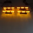 Желтый Янтарный фонасветильник 4x9 светодиодный Снежный плуг для автомобиля лодки грузовика передняя решетка предупреждающий аварийный стробоскосветильник 12 В постоянного тока