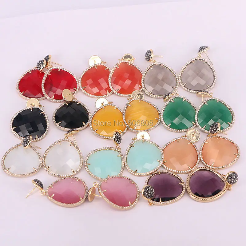 6 пар серьги-подвески с кристаллами в форме сердца | Украшения и аксессуары