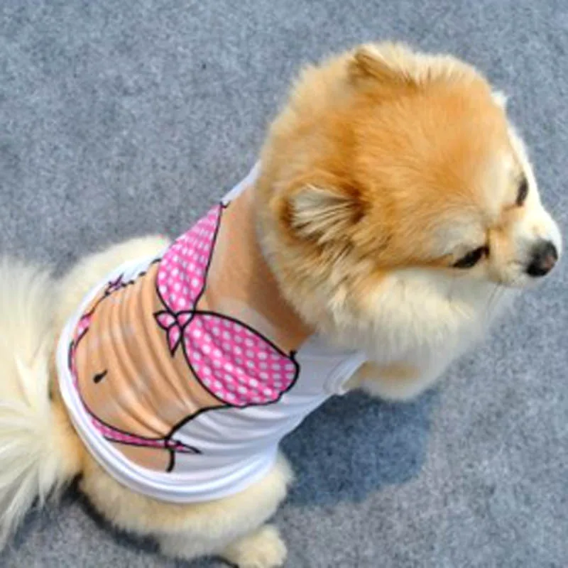 Новое поступление собака осень проветрить жилет футболка Sexy грудной мышцы и