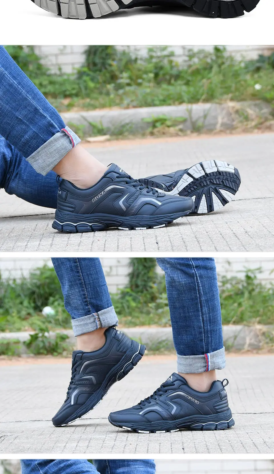 BONA/дышащие кроссовки; мужская повседневная обувь; chaussure homme; модные кроссовки; мужская обувь на плоской подошве со шнуровкой; zapatillas mujer Zapatos De Hombre