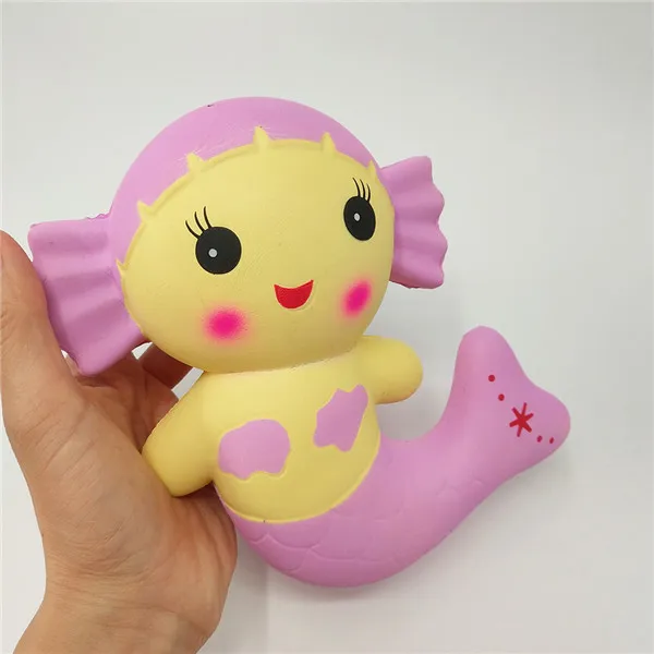 pink big Новые мягкие игрушки для снятия стресса из мультфильма Kawaii Jumbo Русалка из полиуретановой пены медленно поднимающиеся игрушки для снятия стресса мягкие игрушки - Цвет: pink big