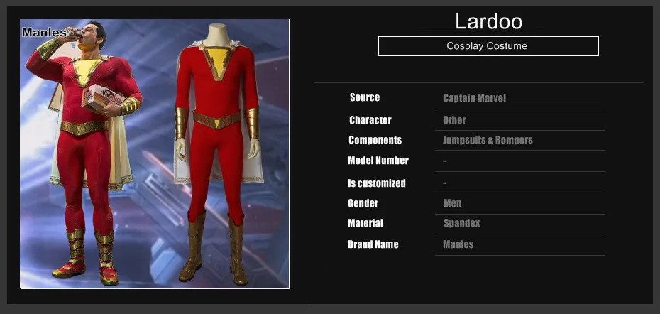 Костюм Марвел Капитан косплей Shazam Billy Batson комбинезон костюм из фильма супергерой Хэллоуин с сапогами взрослых мужчин индивидуальный заказ