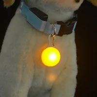pet dog safety led light push button switch glow pendant for dogs collar the dark bright decoration collars for dogs multicolor