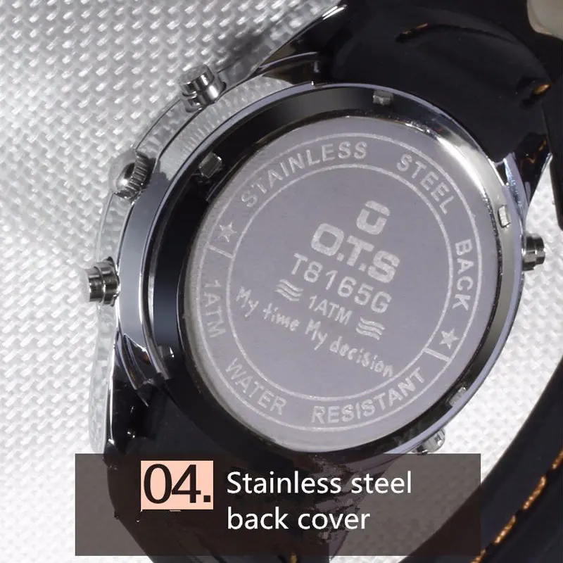 Часы OTS с двойным механизмом Цифровые кварцевые часы многофункциональные