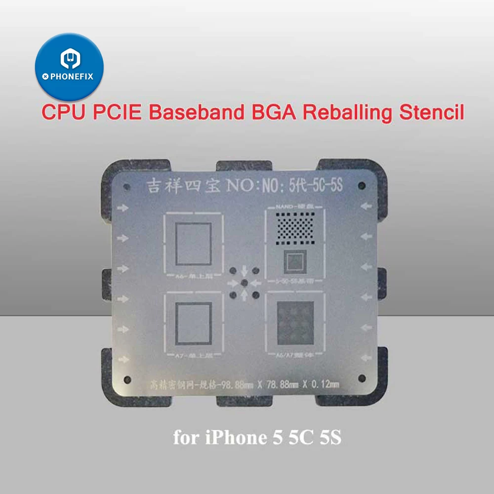 Трафарет WL BGA для реболлинга комплект iPhone 5S 6 6P 6S 7 NAND Flash CPU Baseband IC трафареты пайки