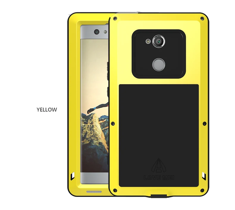 Yellow Для sony XA2 чехол LOVE MEI ударопрочный грязезащитный водонепроницаемый металлический бронированный чехол для телефона для sony Xperia XA2 H3113 H3123 H3133 H4113 H4133 - Цвет: Yellow